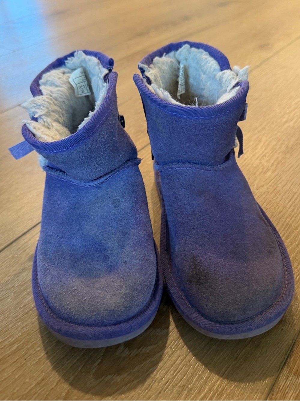 Koolaburra Purple Suede Kids Fur-Lined Boots